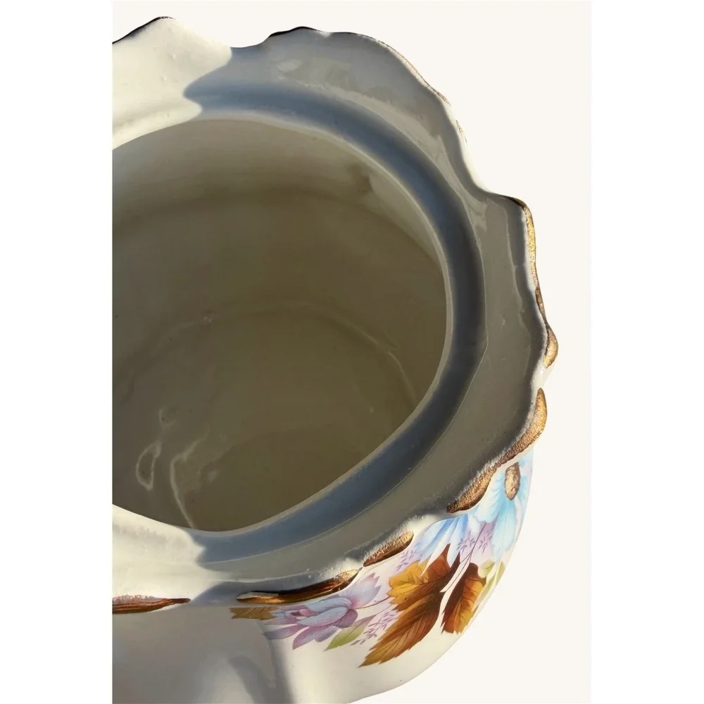 Vintage House Of Webster Biscuit Cracker Jar Floral Ceramic 7